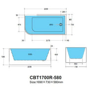 Casey Corner Back To Wall Bath Tub
