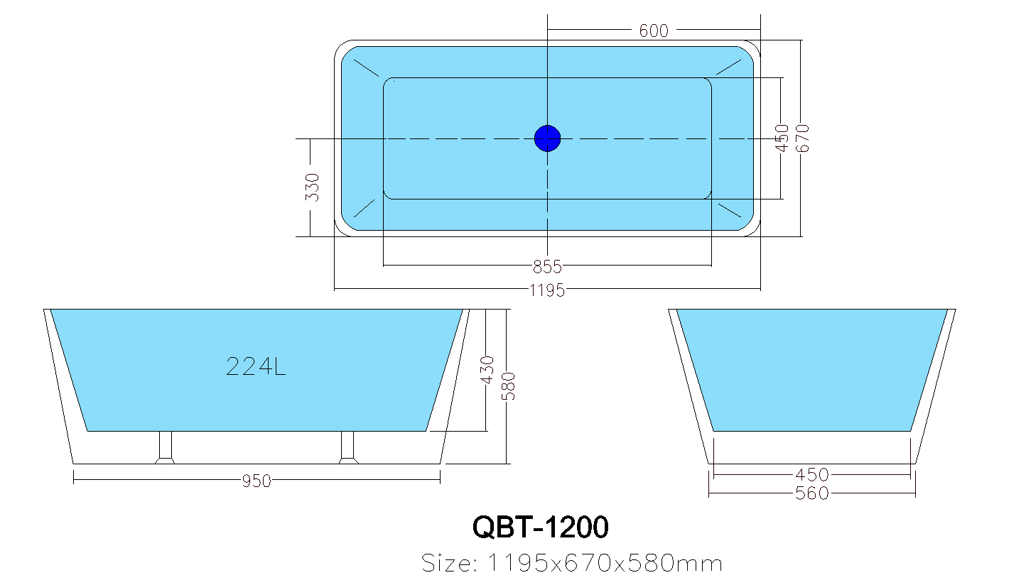 Qubist – Freestanding Bathtub