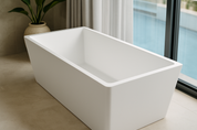 Avis – Matte White Corner Back-to-Wall Bathtub