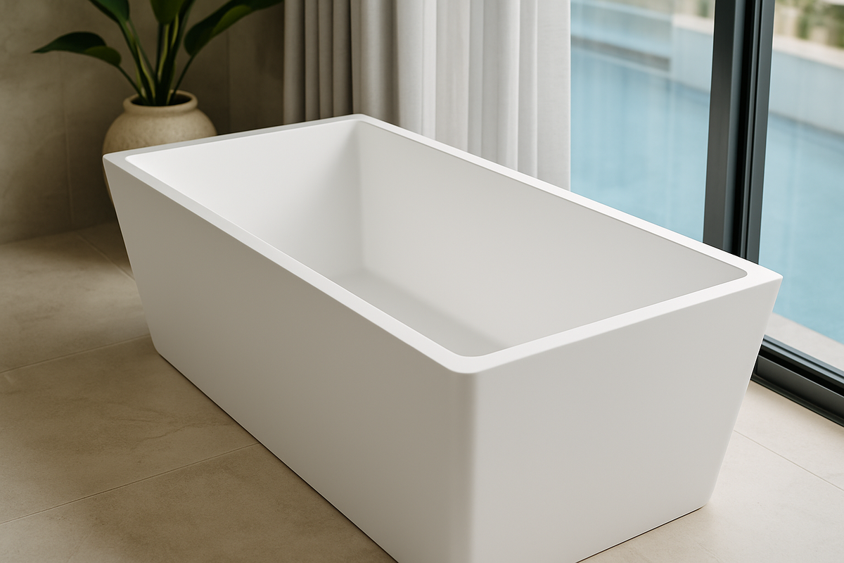 Avis – Matte White Corner Back-to-Wall Bathtub