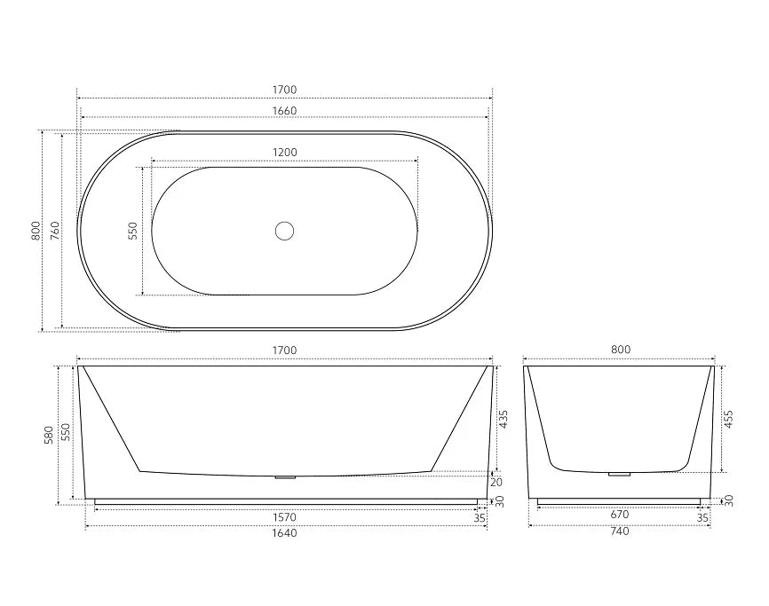 Ally Groove Matte White Fluted Freestanding Bath Tub