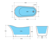 Bevel - Matte White Bathtub