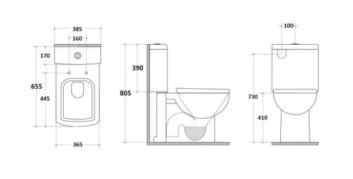 Cubo – Closed Couple Toilet Suite (KDK006)