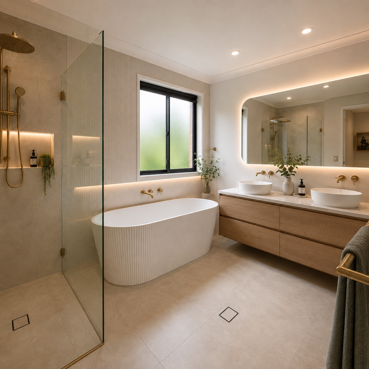 Ally Groove Matte White Fluted Freestanding Bath Tub