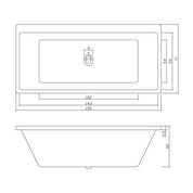 Dunton – Gloss White Drop In Bathtub