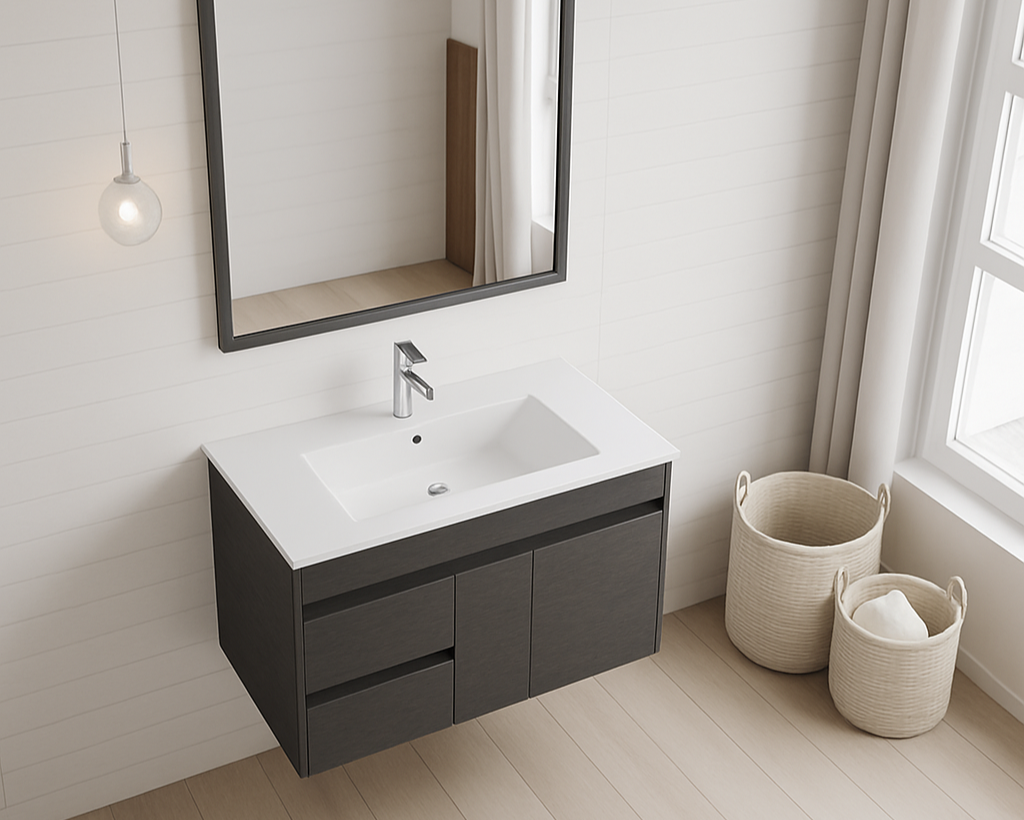 EV Series Wall Hung Vanity with Ceramic Top