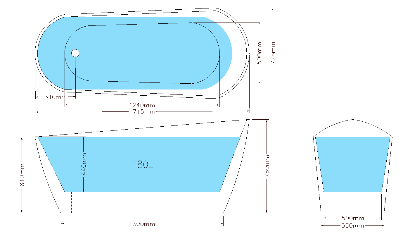 Hamiton - 1700mm Freestanding Bathtub