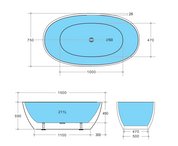 Stella – 1500mm Freestanding Bathtub