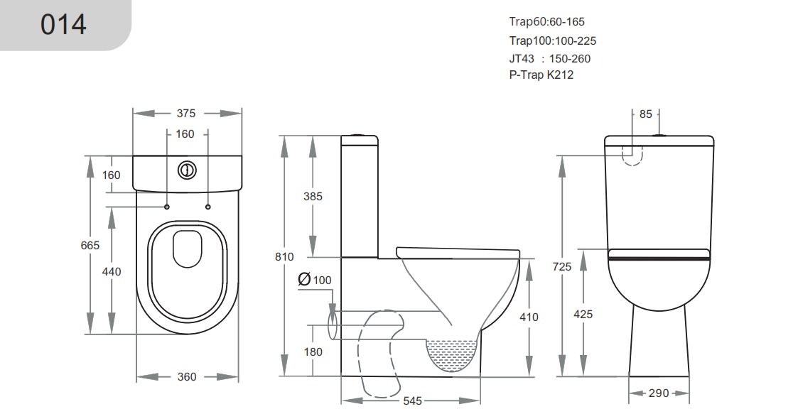 Mercury BTW Toilet Suite 665x375x810mm
