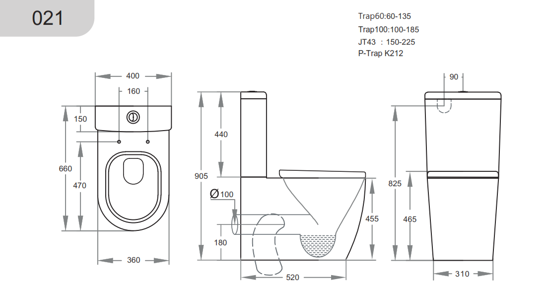 Elvera – Ambulant Box Rim Toilet Suite (KDK021)