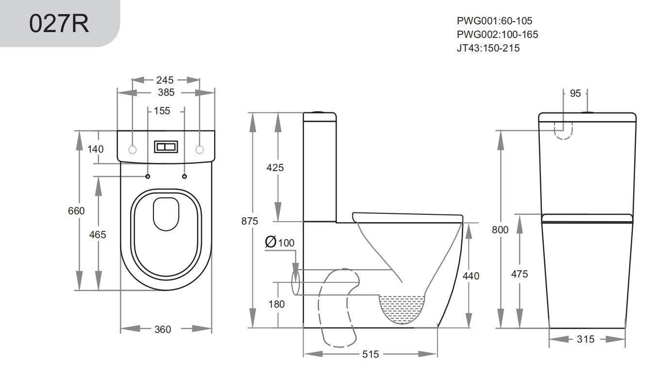 Elvera – Ambulant Rimless Toilet Suite (KDK027R)