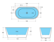 Ovia – B/W Freestanding Bathtub
