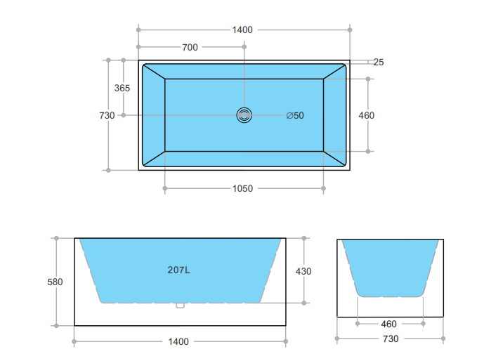 Theo – Matte White Multifit Freestanding Bathtub