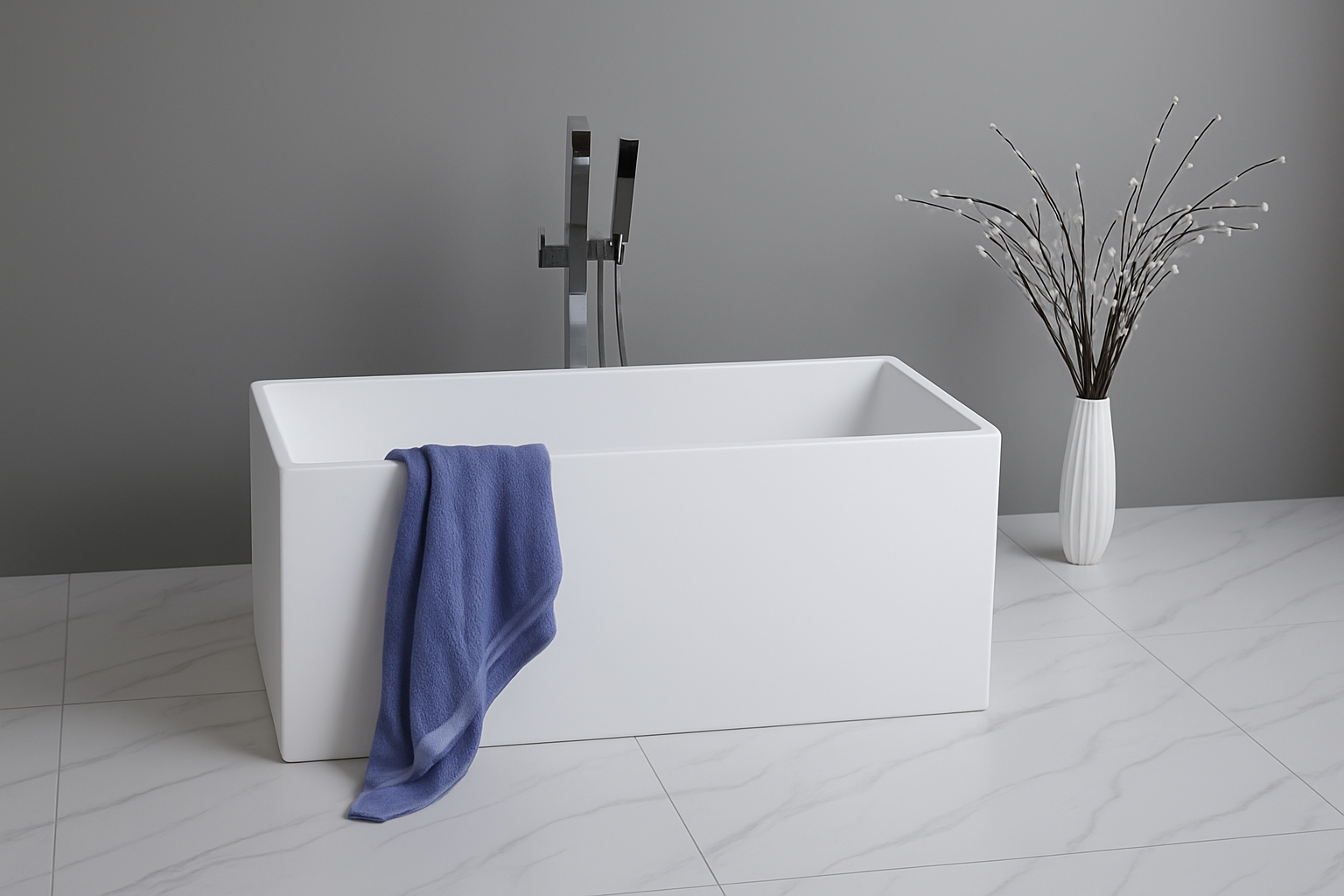 Theo – Matte White Multifit Freestanding Bathtub