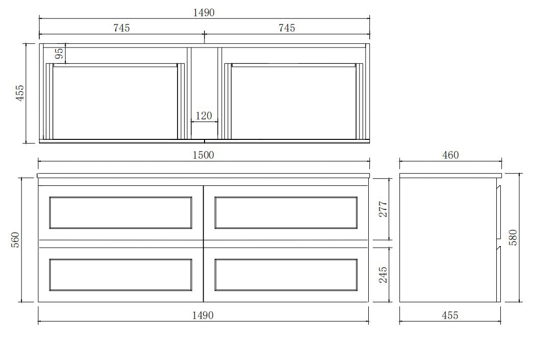 Fremantle Wall Hung PVC Vanities