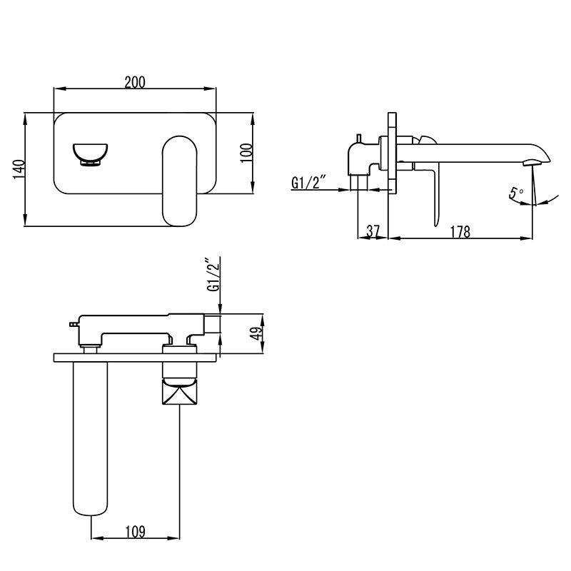 Kara Wall Basin Mixer