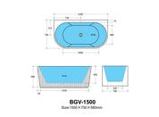 Bari Back To Wall Bathtub