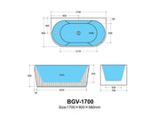 Bari Back To Wall Bathtub