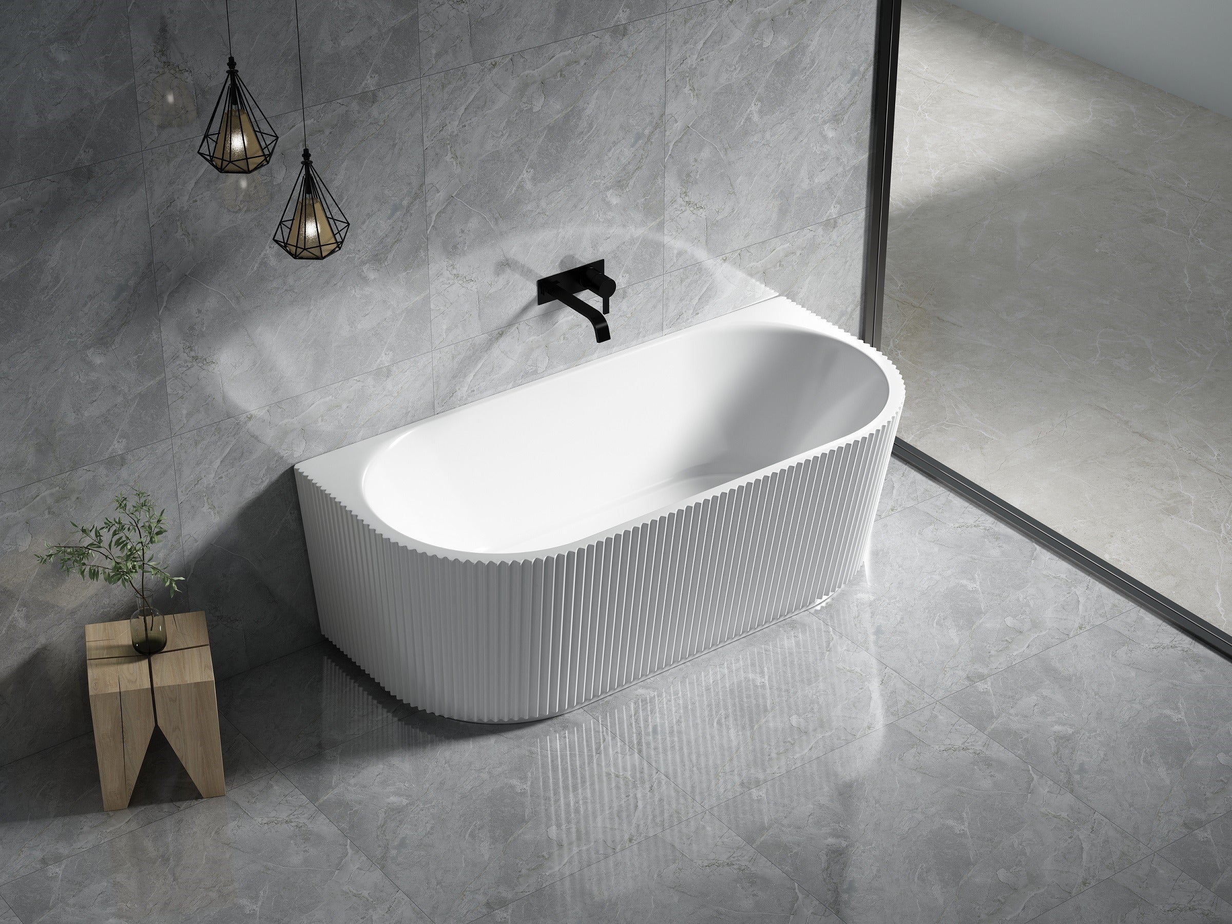 Bari Back To Wall Bathtub
