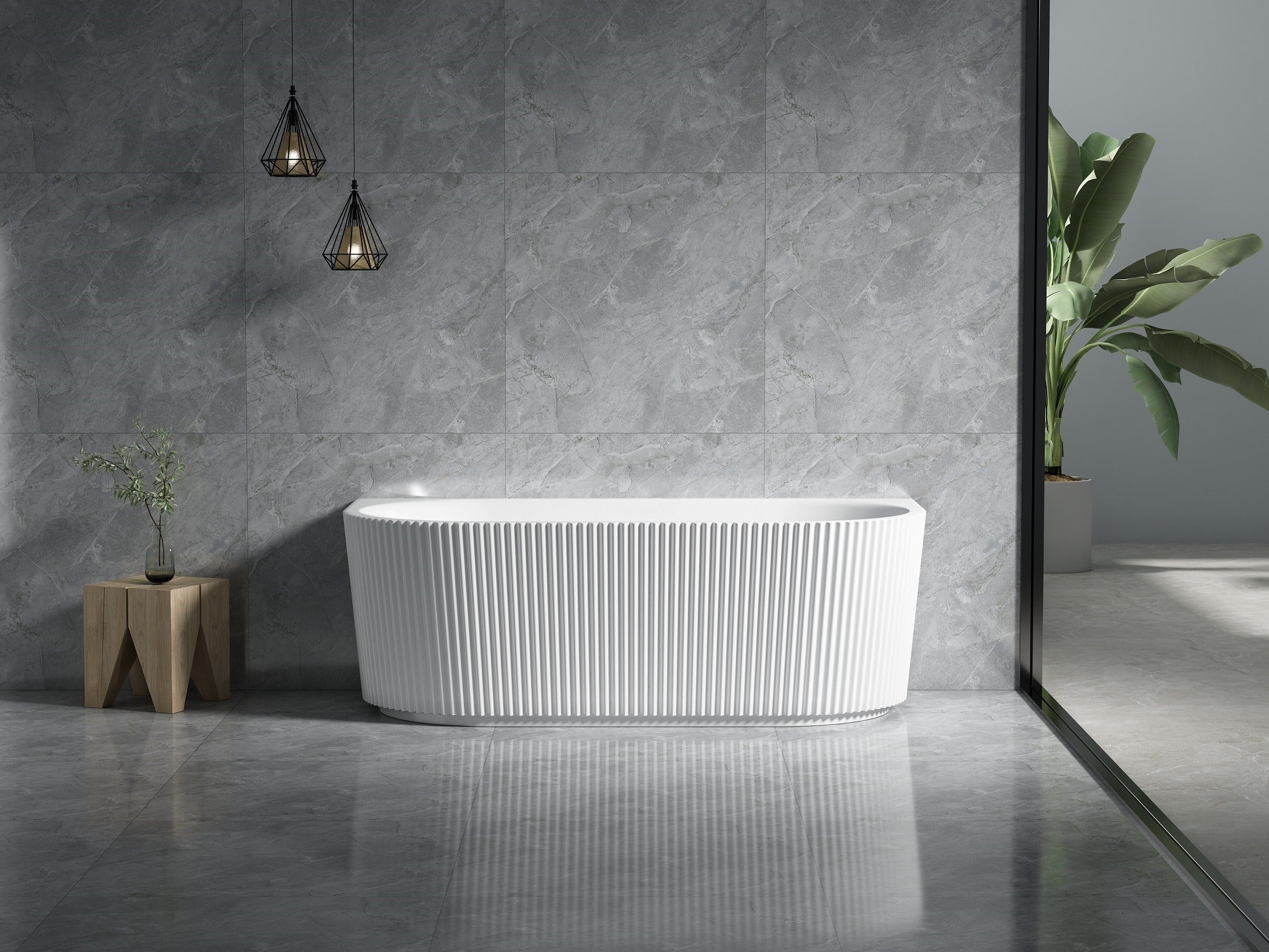 Bari Back To Wall Bathtub