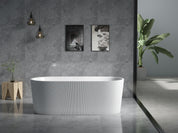 Ally Groove Matte White Fluted Freestanding Bath Tub