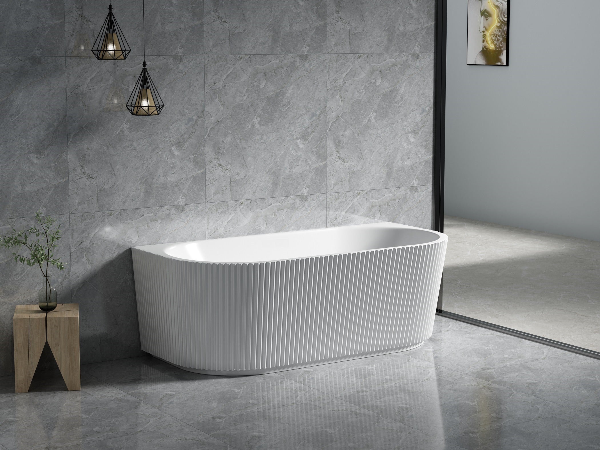 Bari Back To Wall Bathtub
