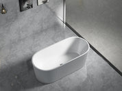 Ally Groove Matte White Fluted Freestanding Bath Tub