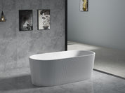 Ally Groove Matte White Fluted Freestanding Bath Tub