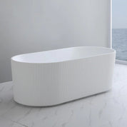 Ally Groove Matte White Fluted Freestanding Bath Tub