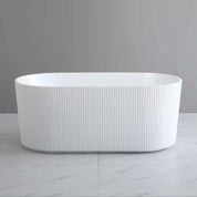 Ally Groove Matte White Fluted Freestanding Bath Tub