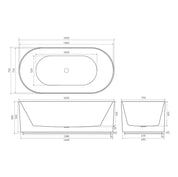 Ally Groove Matte White Fluted Freestanding Bath Tub