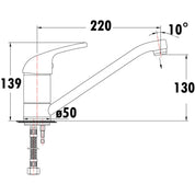 Ruby II Swivel Chrome Sink Mixer