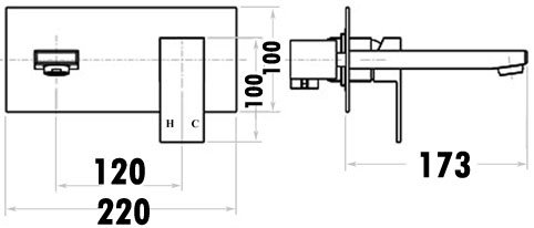 Rosa Wall Basin Mixer Set