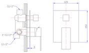 Rosa Wall Mixer Diverter