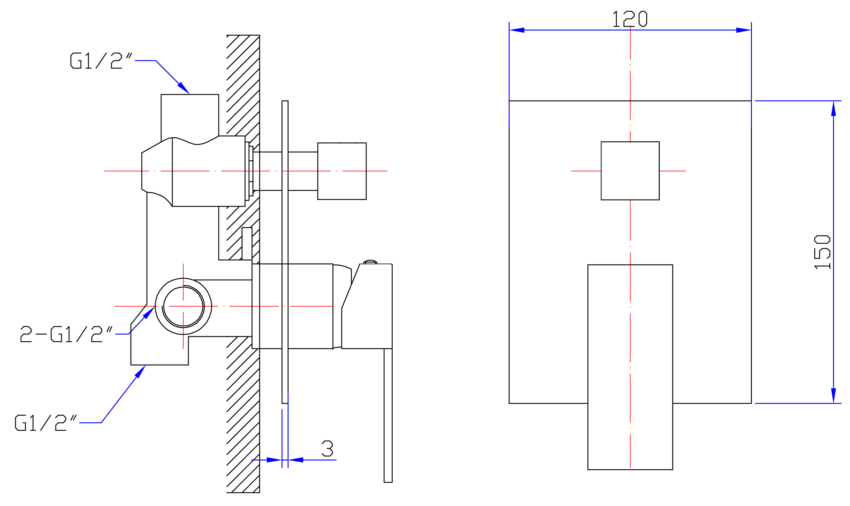Rosa Wall Mixer Diverter