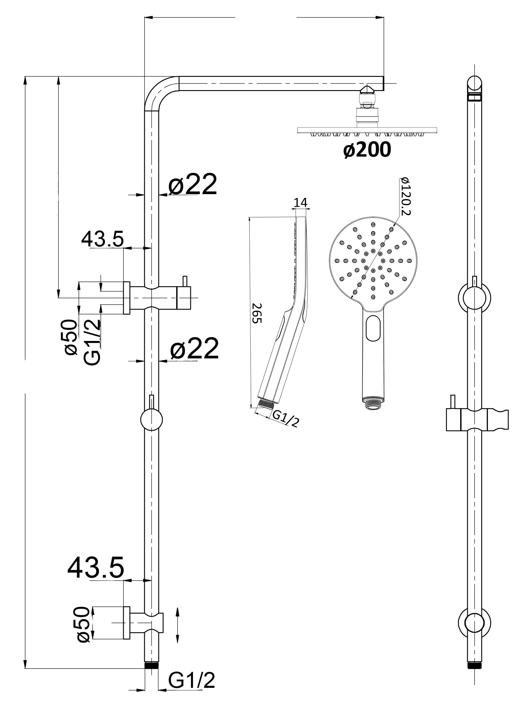 Cora Shower Set Multifunction