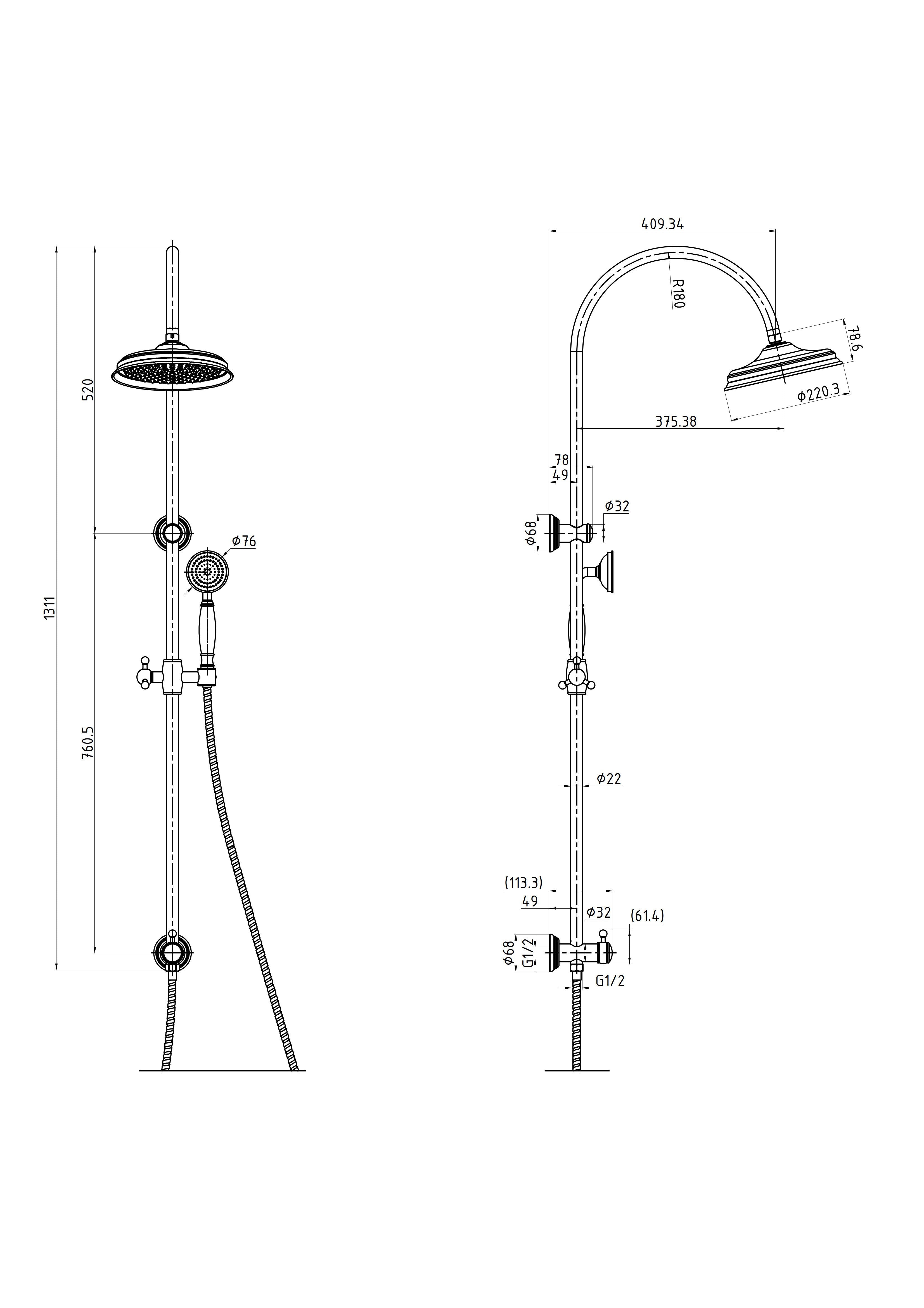 Clasico Shower Set
