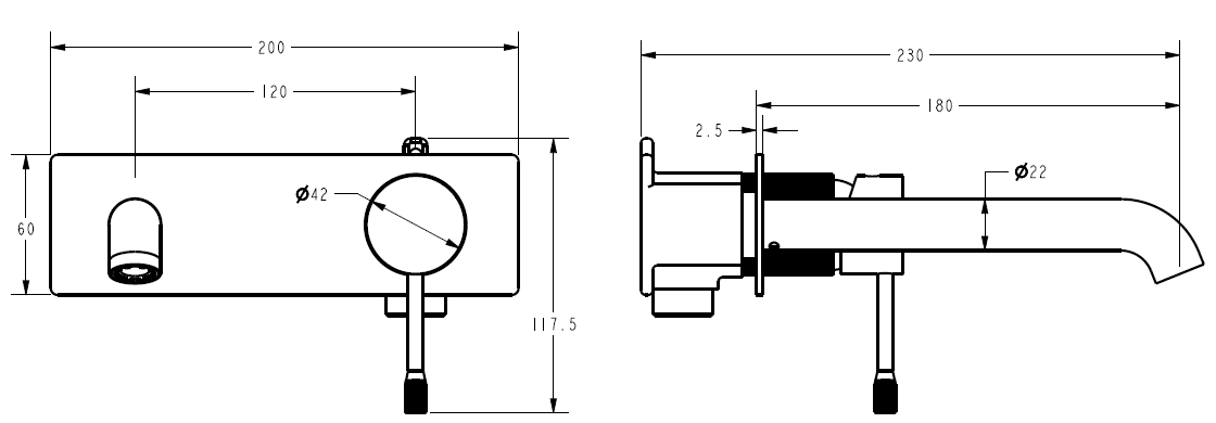 Linie Wall Basin Mixer Trim Kit