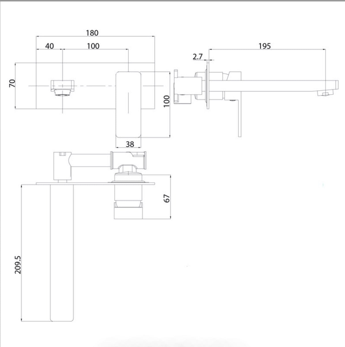 Ceram Wall Basin Mixer